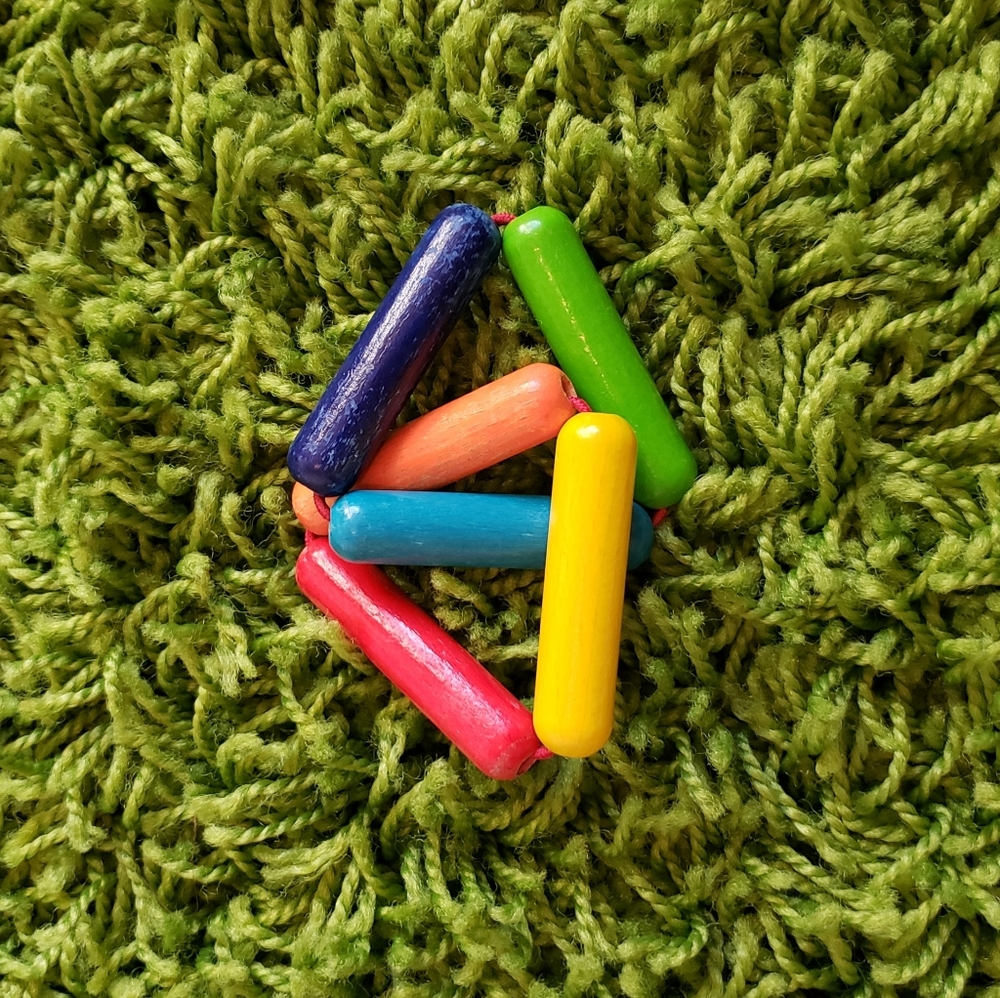 HABA Triangle Wooden Baby Clutching Rattle Teether